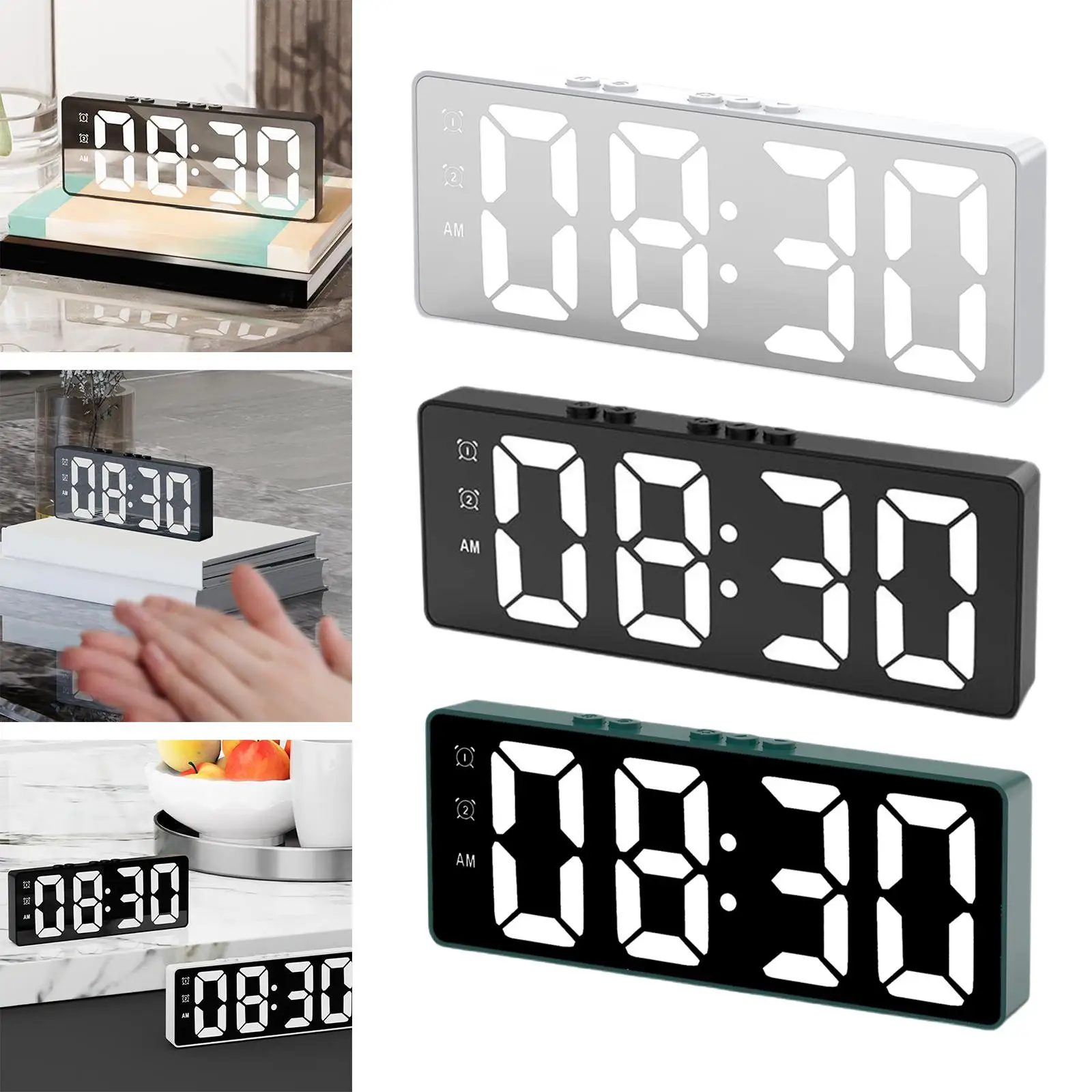 Electronic Clock Dual Alarm Clock Temperature Display for Office, Home, Gifts