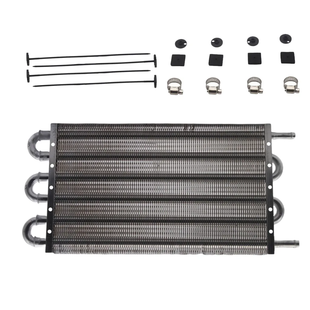 6 Row Car Radiator Remote Aluminum Transmission Oil Cooler+  Hose