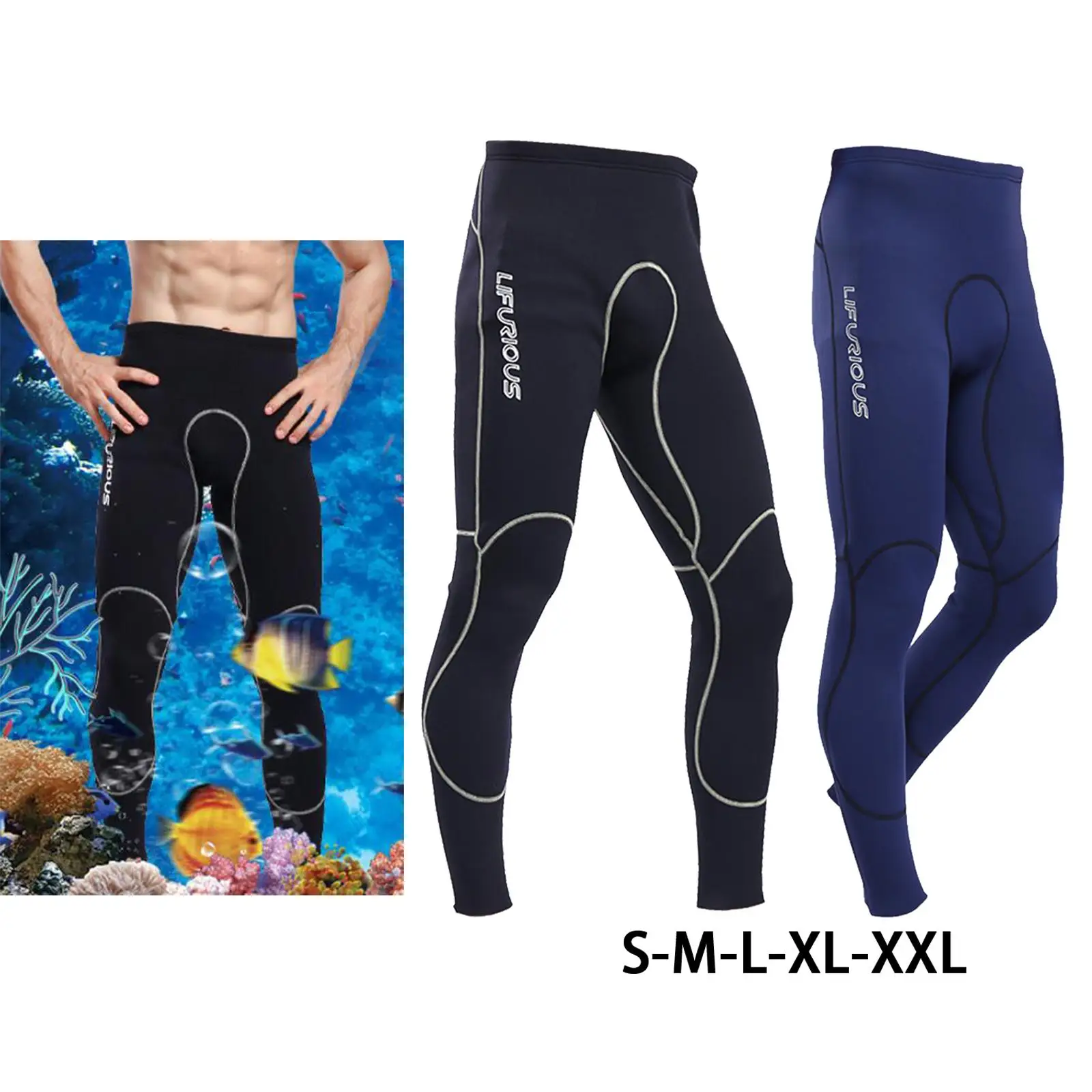 Mens Wetsuit Pants Neoprene Keep Warm 2mm Swimwear for Canoe Surfing Kayak