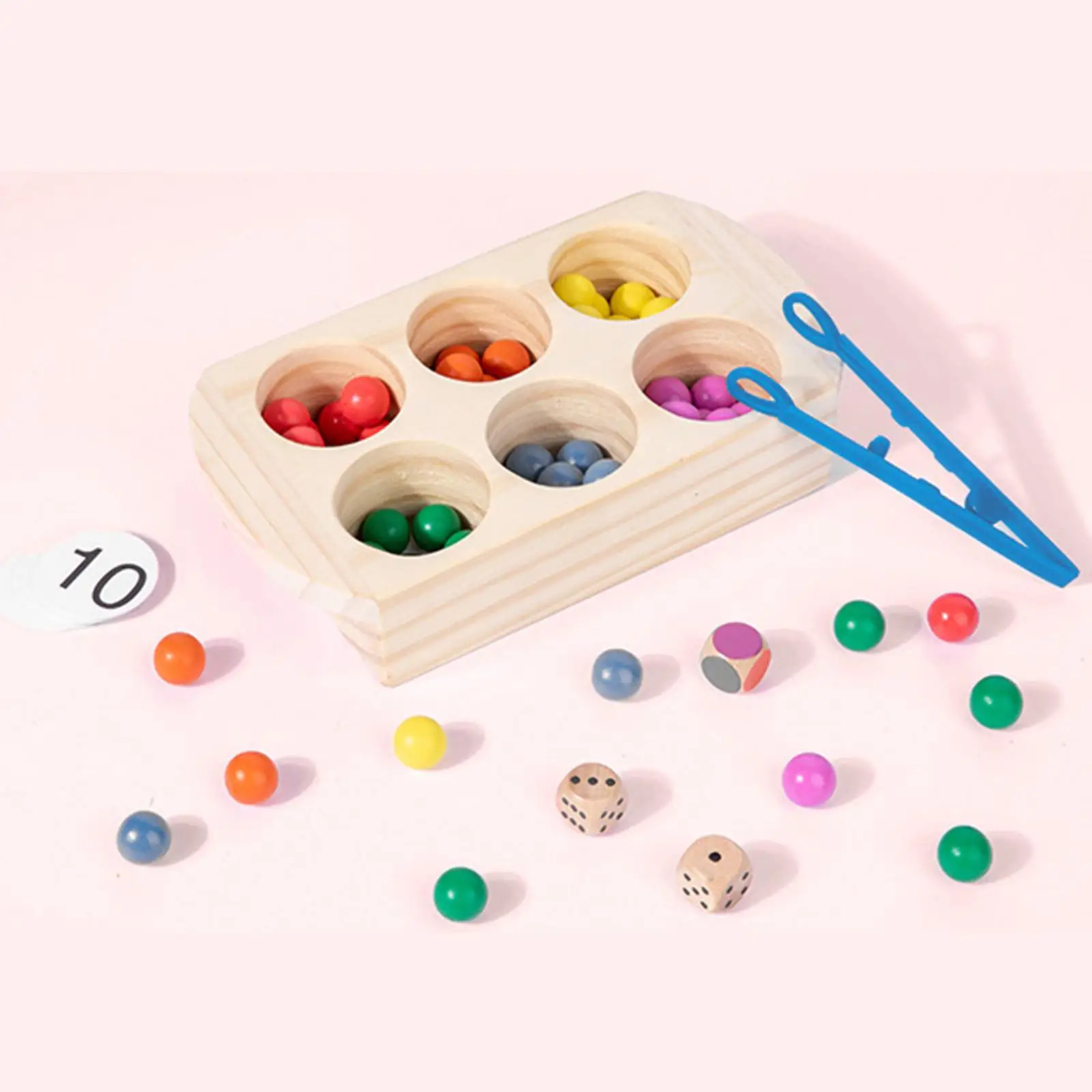 Infant Wooden 60 Counting Bead Color Matching Early  Skill Toys