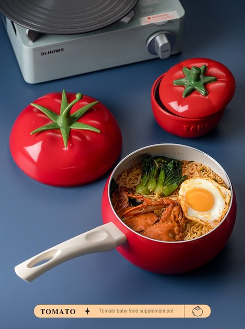 Enamel Flower Tomato Soup Pot Thickened Enamel Small Cooking Pot Household  Induction Cooker Gas Special Instant Noodles Hot Pot - AliExpress