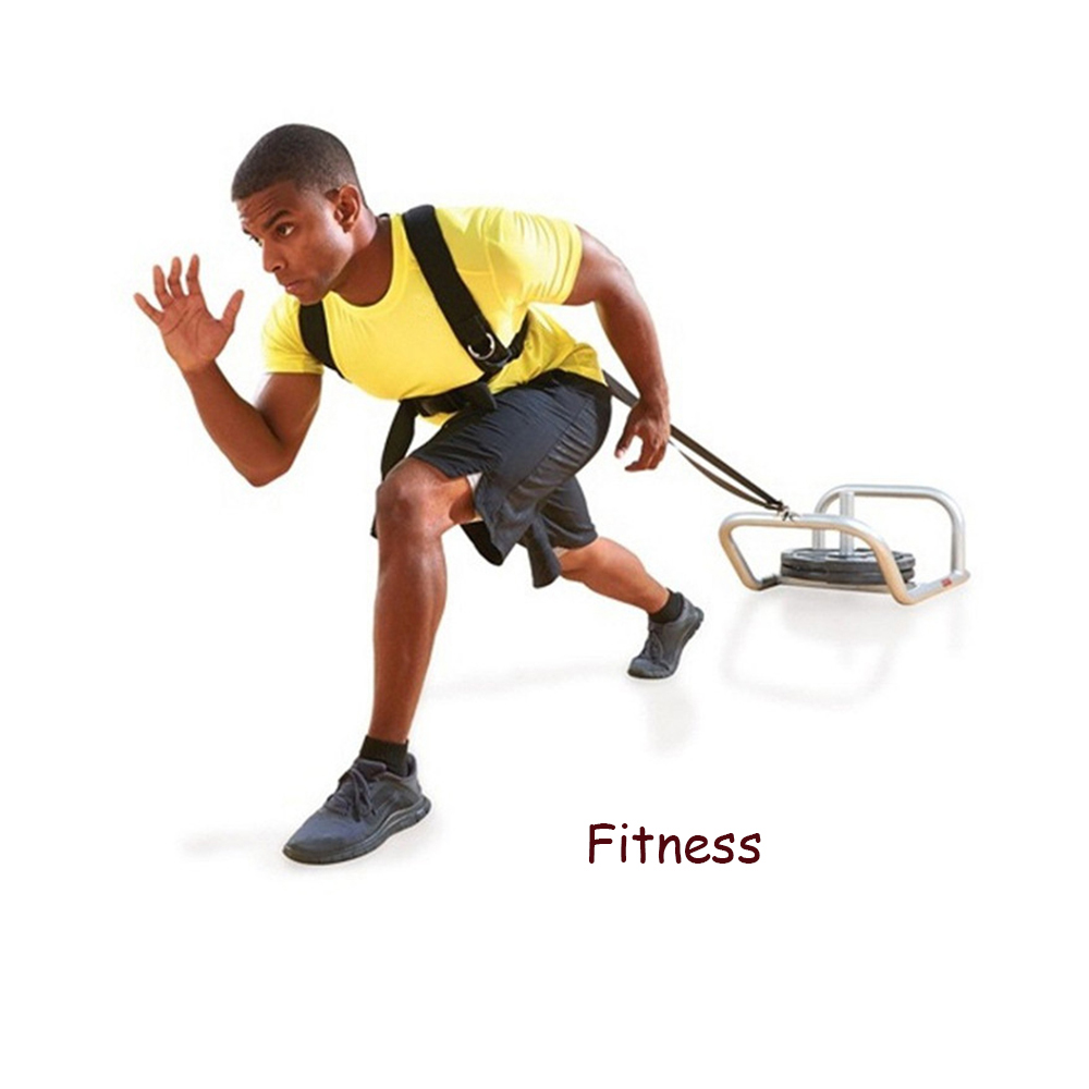 Sled Harness, Tire Pulling With Pull Resistance Training, Adjustable Padded Shoulder Strap Harness Trainer_voghion.com