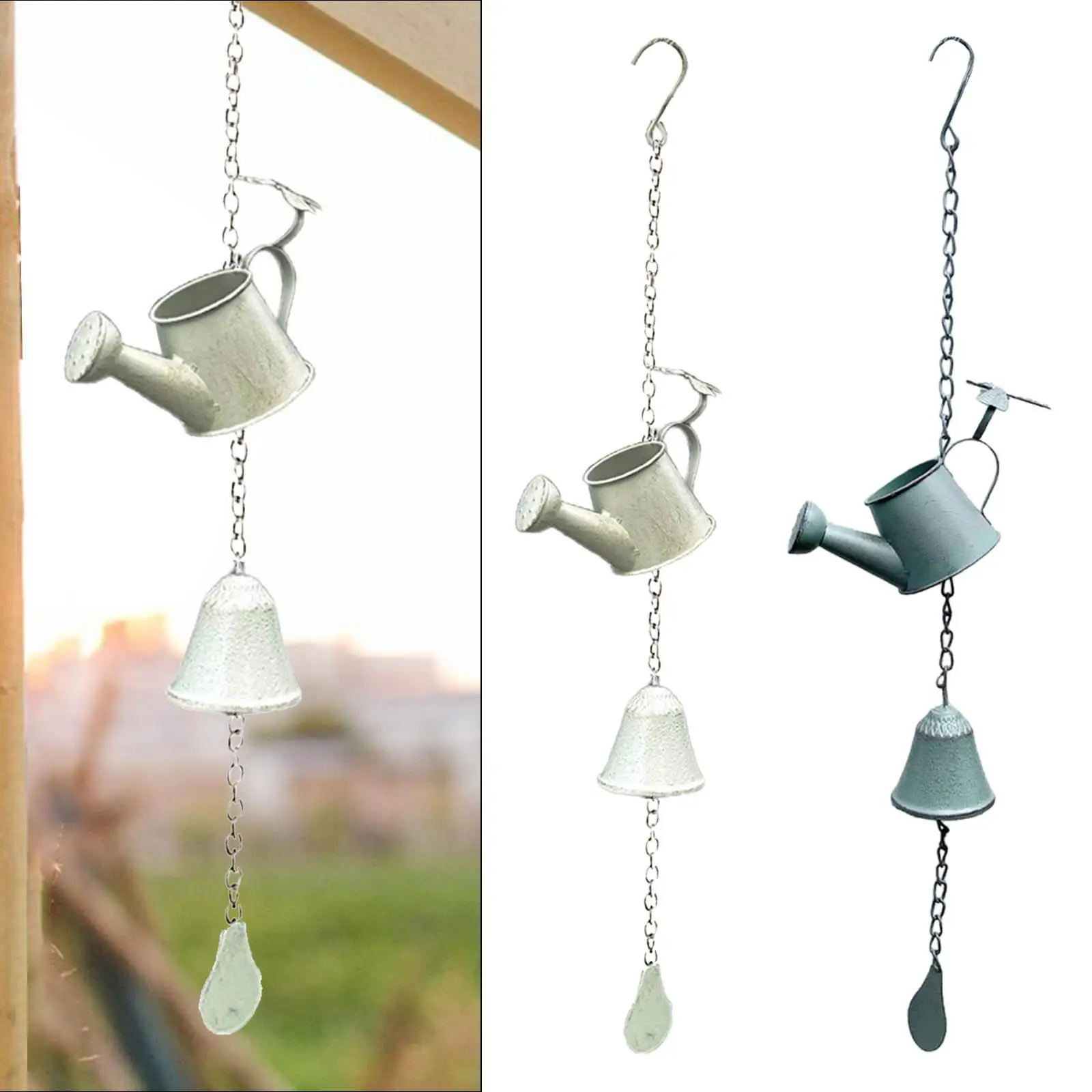 Watering Can Iron Wind Chime Vintage Metal Windchime for Yard Decor