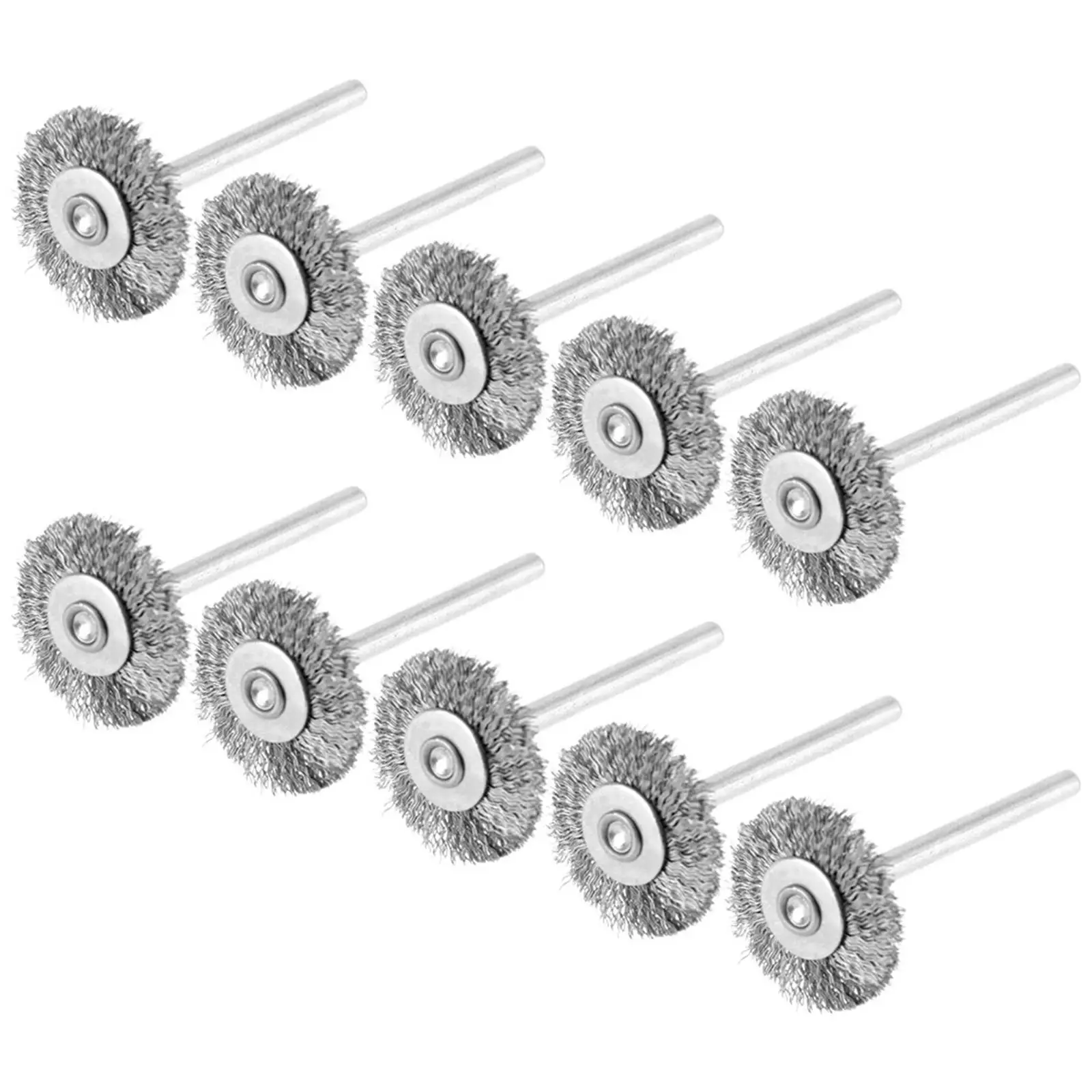 10x 2.2cm Steel wire Brush for Drill Steel Bristle Angle Grinder Surface Polishing Replacement Accessory