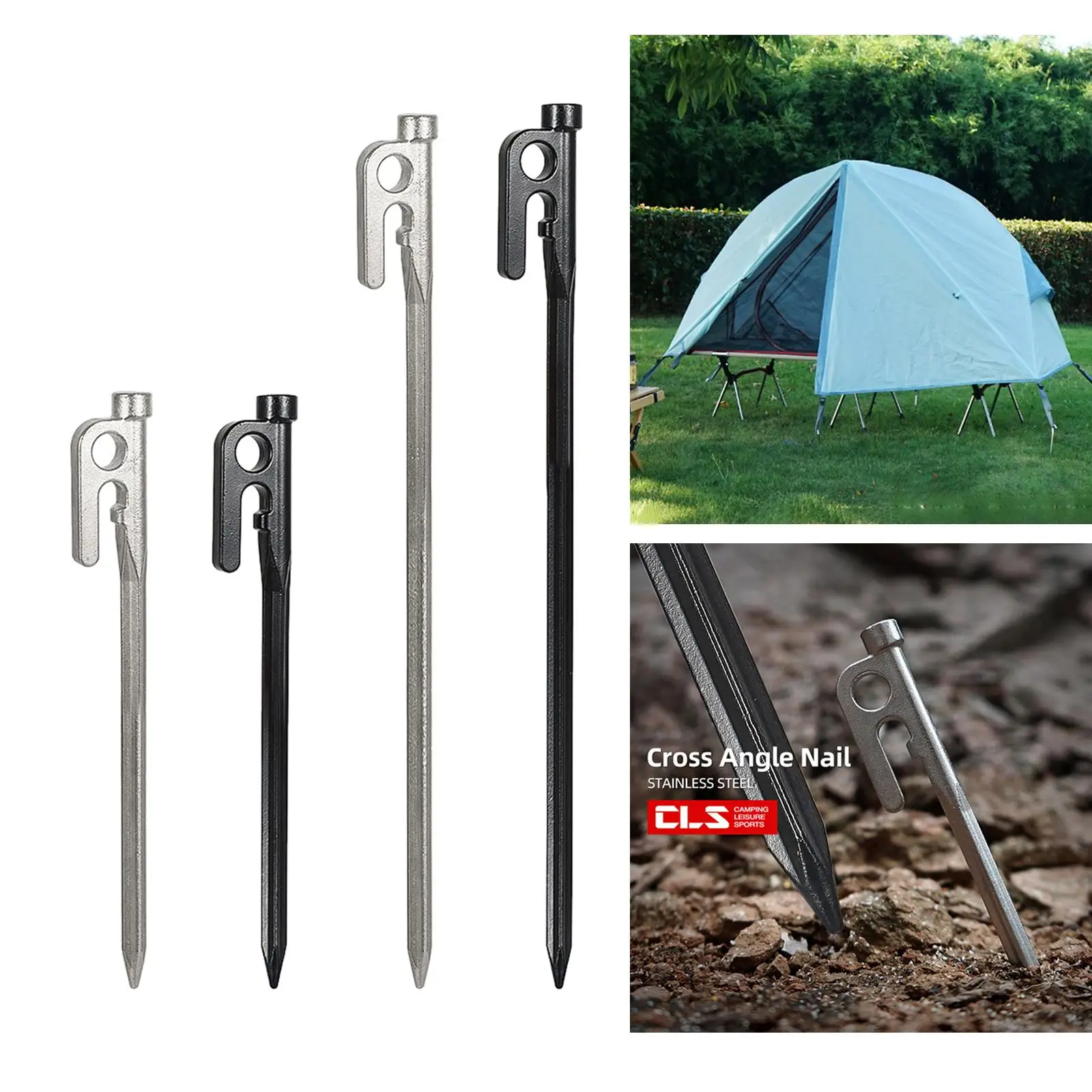 4pcs Tent Stakes Canopy Stakes Beach  Stakes Heavy Duty Tent Pegs for Camping  Beach Rain Tarp and Hiking