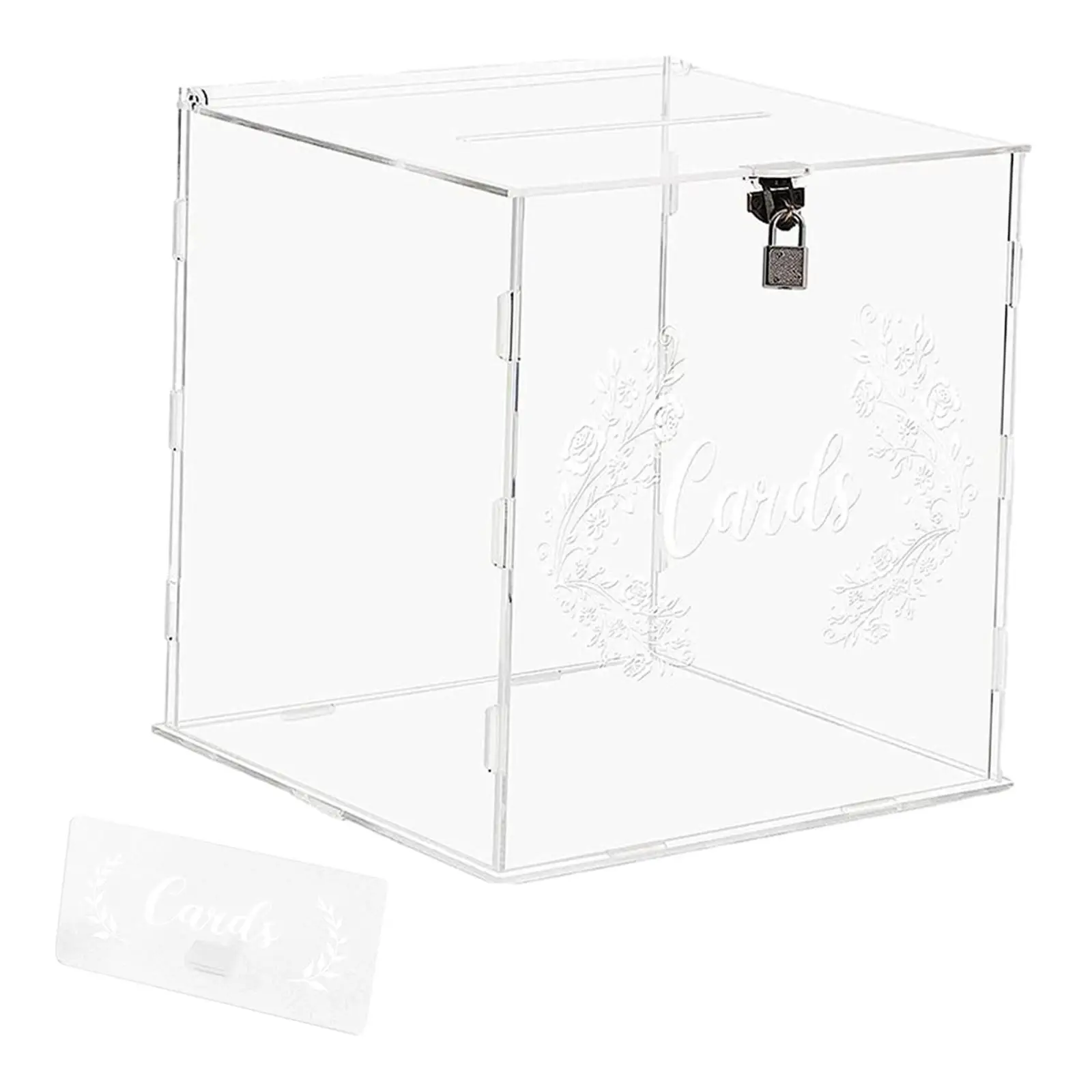 Acrylic Wedding Cards Box Greeting Card Holder Box Reception Table Card Box Envelope Gift Card Box for Wedding Reception Parties