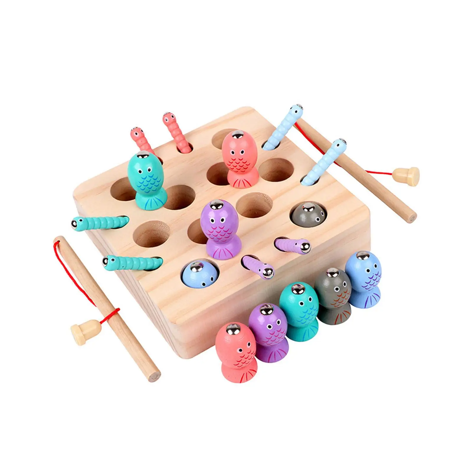 Learning Educational Toys Coordination Wooden Early Educational Montessori Fishing Toys Female Girlfriend Toddler Male Students