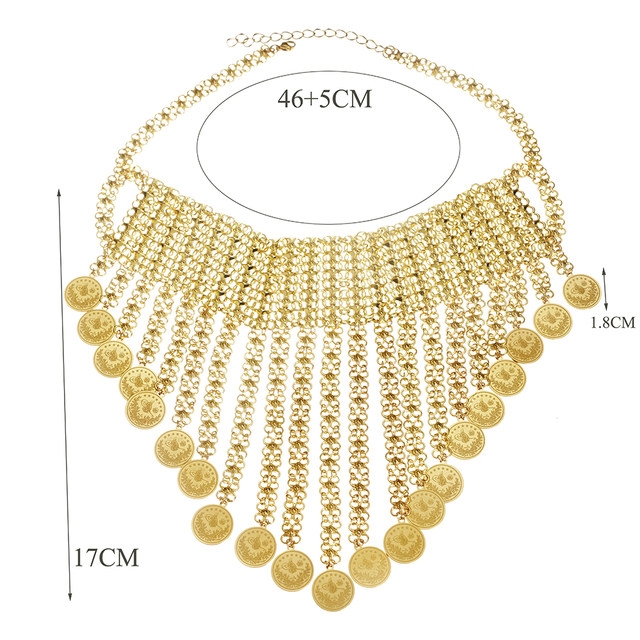 Saudi Arabian Wedding Necklace for Bride Gold Plated Coin Jewelry for Women  Turkish Muslim Layered Chains Necklaces - AliExpress