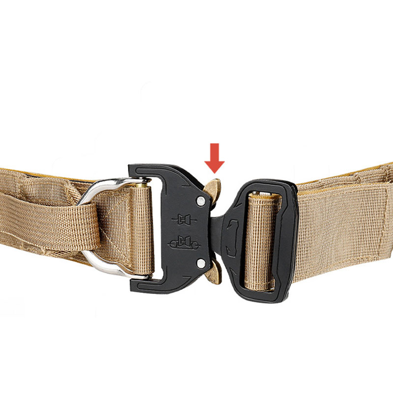 Cool Military Tactical Belt for Men Work Outdoor Hiking Heavy Duty Quick Release Nylon Web Rigger Belt with Inner and Outer