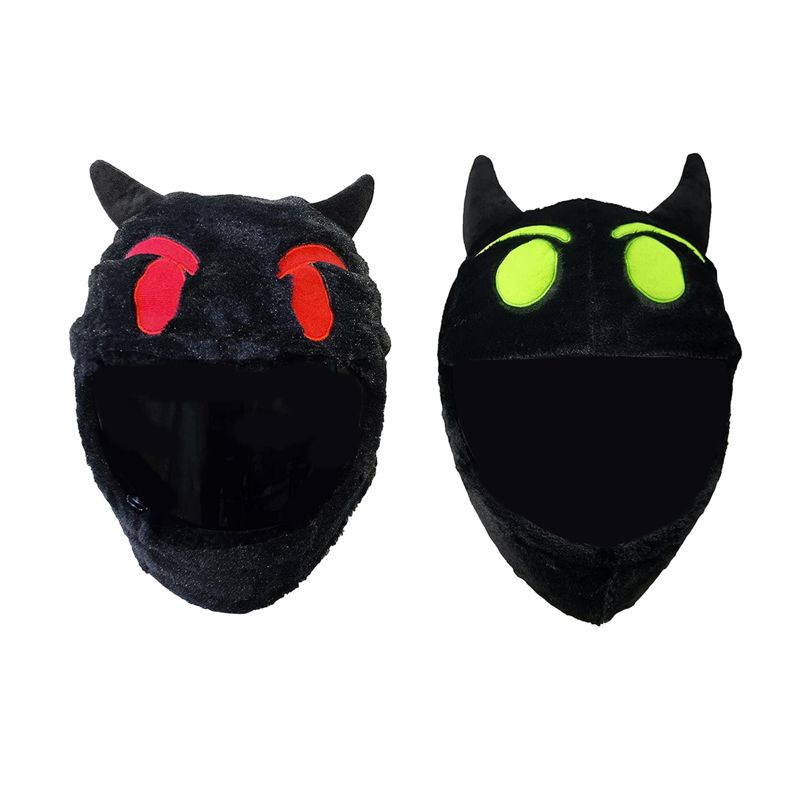 Devil Motorcycle Helmet Cover Cute Warm Motorbike Accessories Decorative Plush Helmet Cover Full Face Helmet Protective Cover