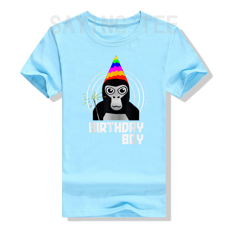 Gorilla Tag Birthday Boy VR Gamer Shirt für Jungen, Teenager-T-Shirt, lustiges Geburtstagsgeschenk, süßes Grafik-T-Shirt, kurzärmelige Blusen, Geschenk – Detail 10