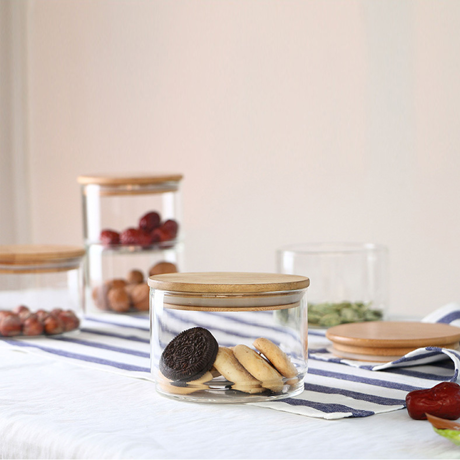 4-Tier Stackable Glass Jar