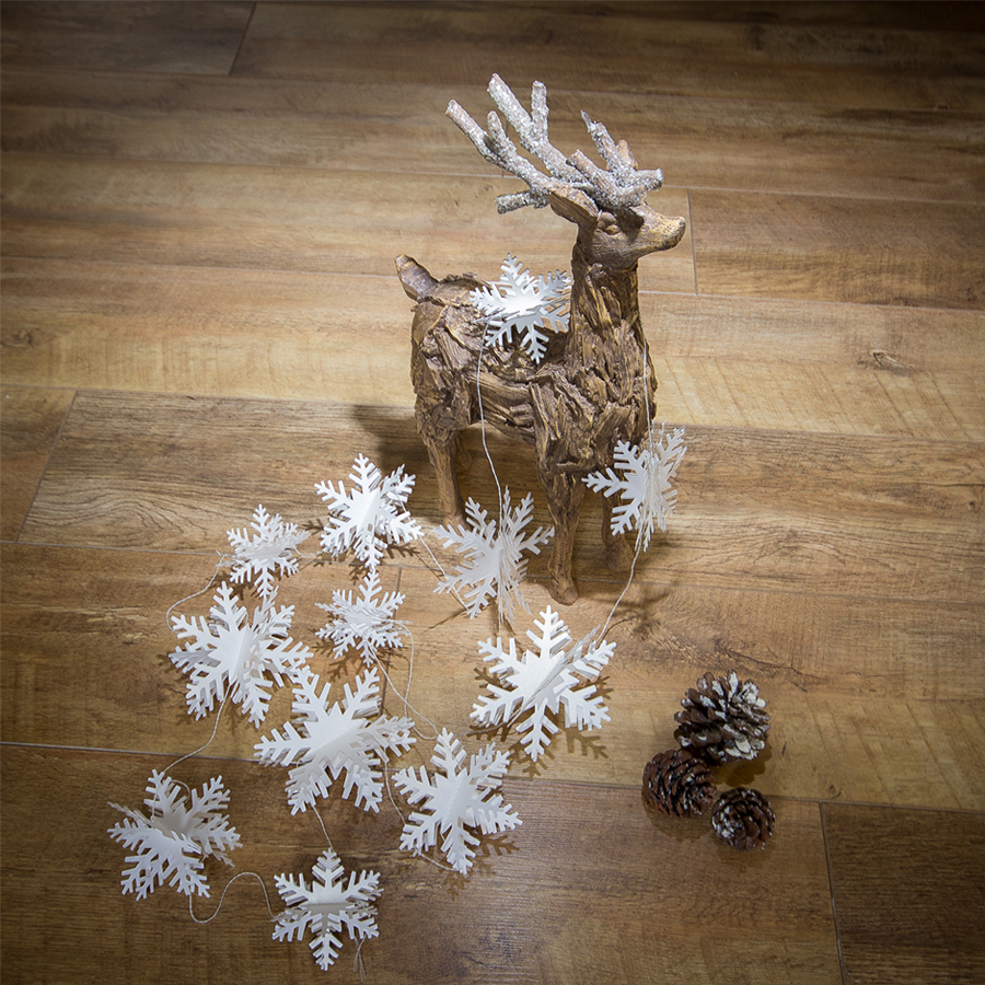4M Silver Gold Snowflake Garlands for Christmas Tree Hanging Decor Winter Wonderland Party Fake Snow Decoration Paper Streamers