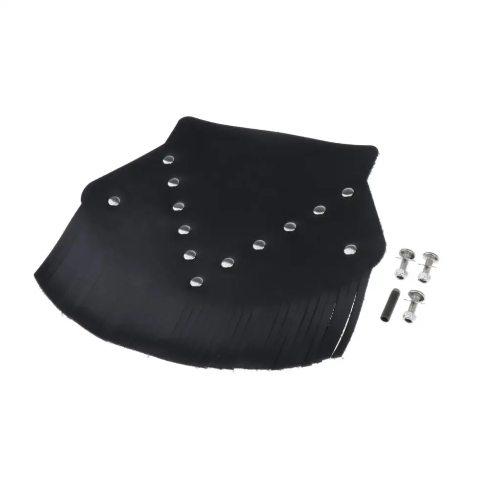 Motorcycle PU Leather Rear Mudflap  Guard Cover with Fringe for