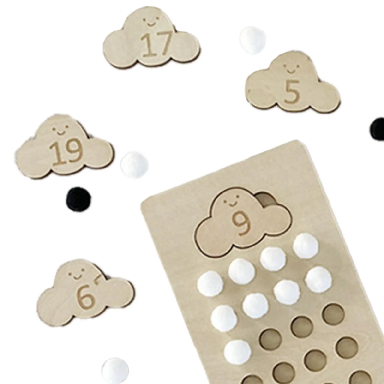 Montessori bead boards Game Activity Toys Removable clouds Shaped Number Tracing Board for Game Interaction Early education