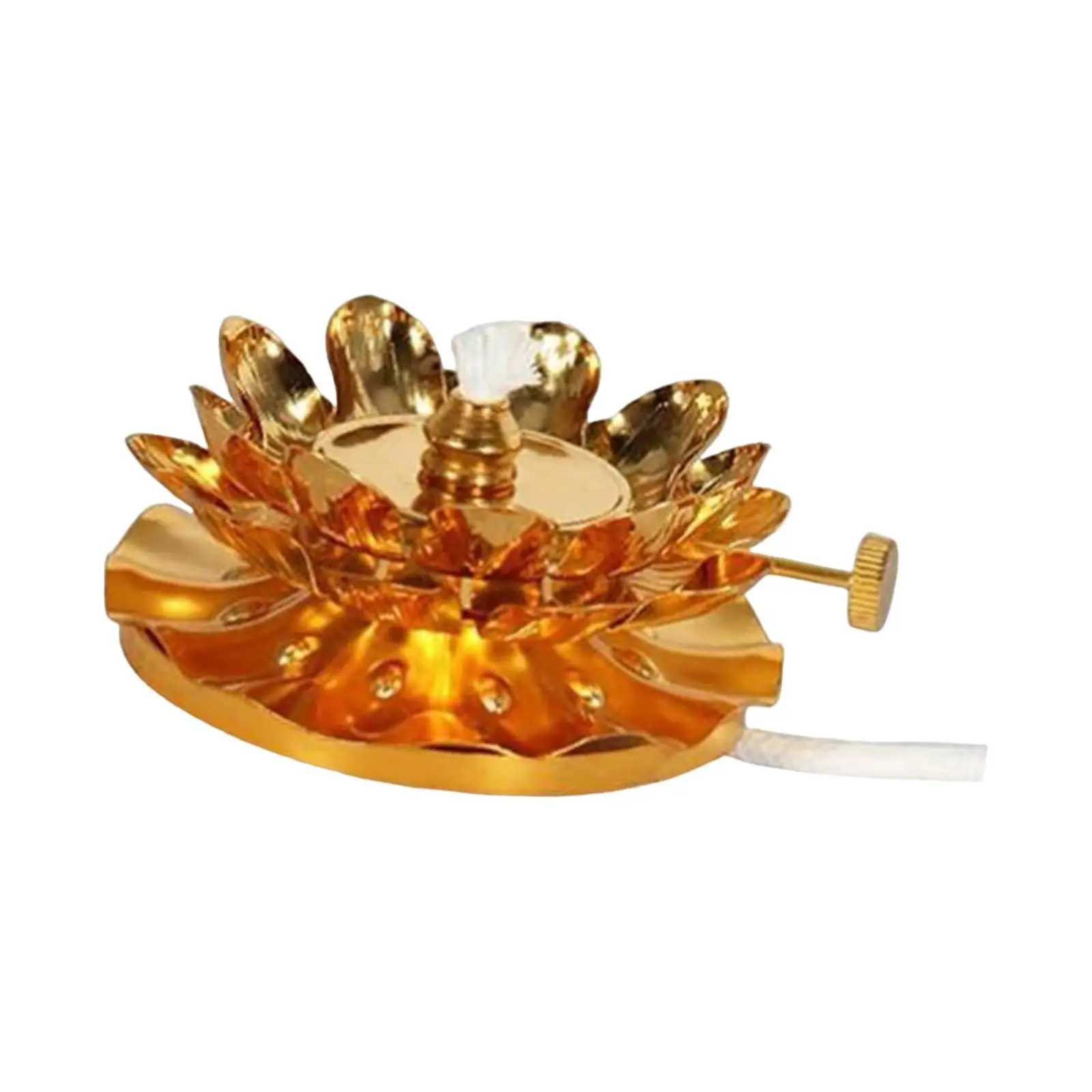 Butter Lamp Wick Holder Without Wick Home decor Flower Alloy Temple