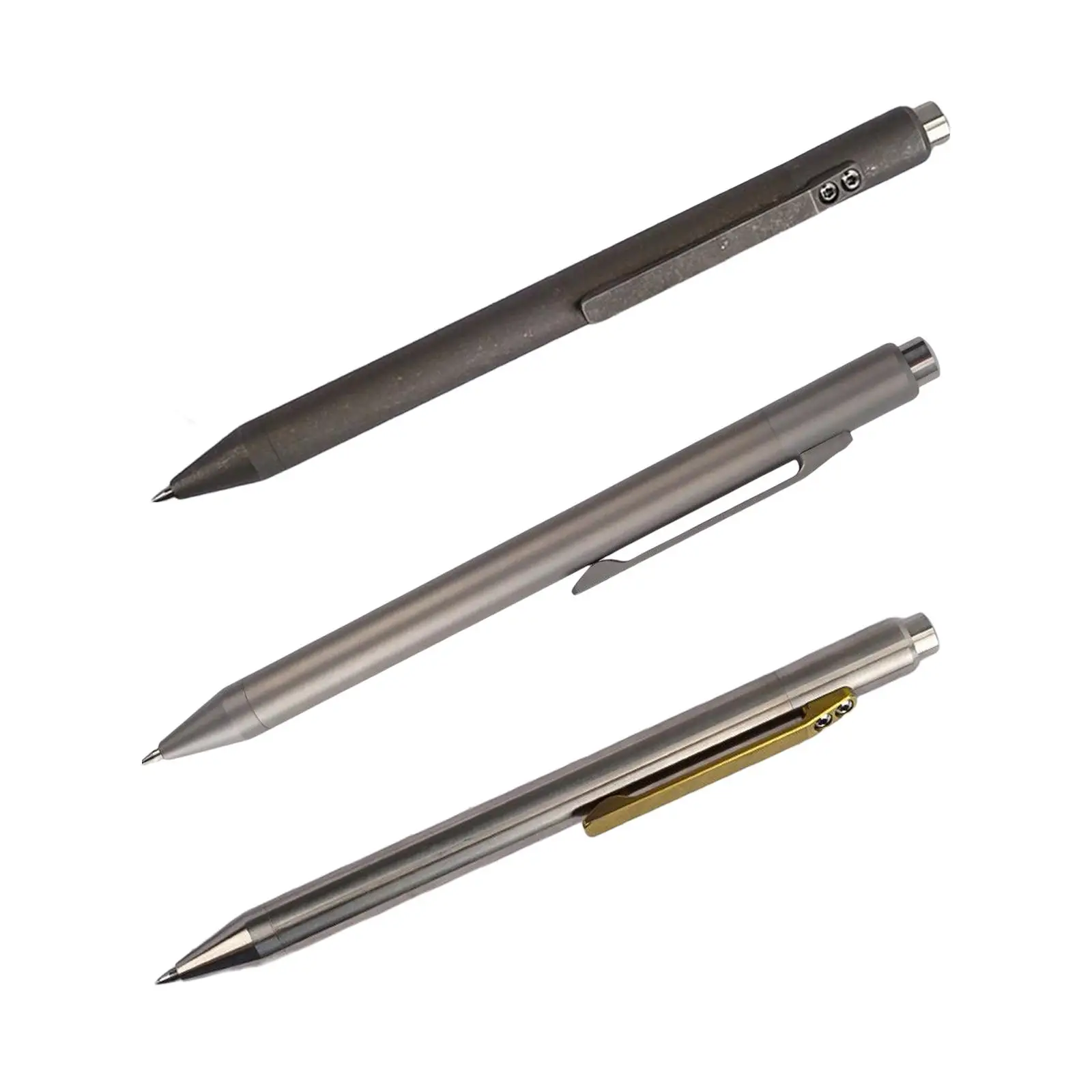 Retractable Ballpoint Pen Titanium Alloy Bolt Action Pen for Writing Women Men Everyday Use