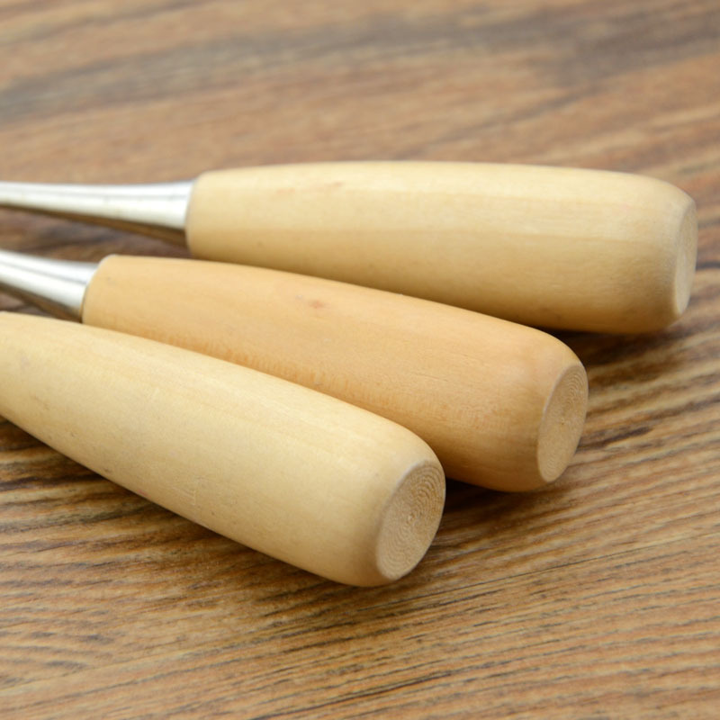 1Pc Wooden Handle Awls DIY Leather Tent Sewing Awl Shoes Repair Tool