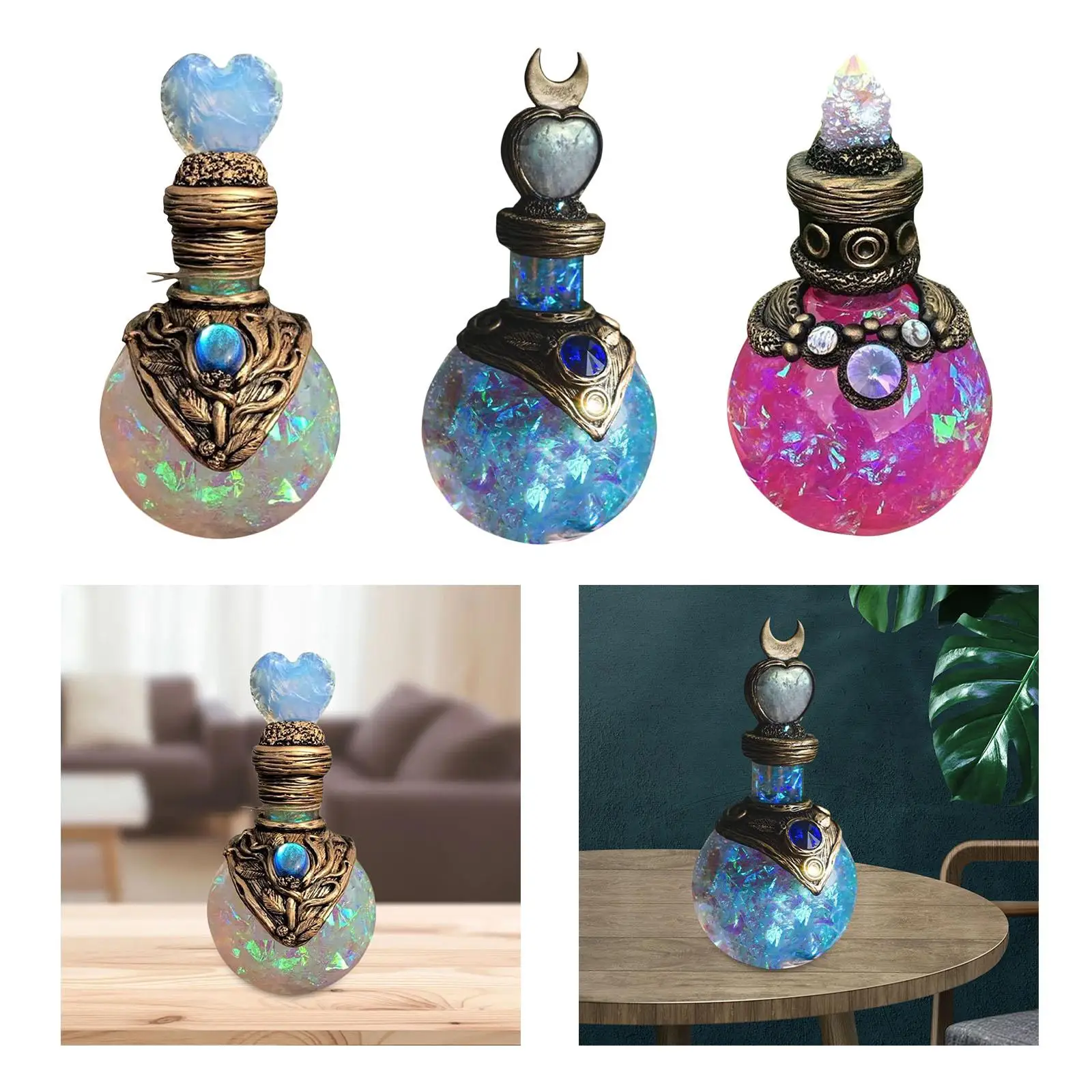 Potion Bottles Resin Elves Wishing Bottle Desktop Potion Stand Decoration Ornaments Gifts for Alchemist Wizard Witch