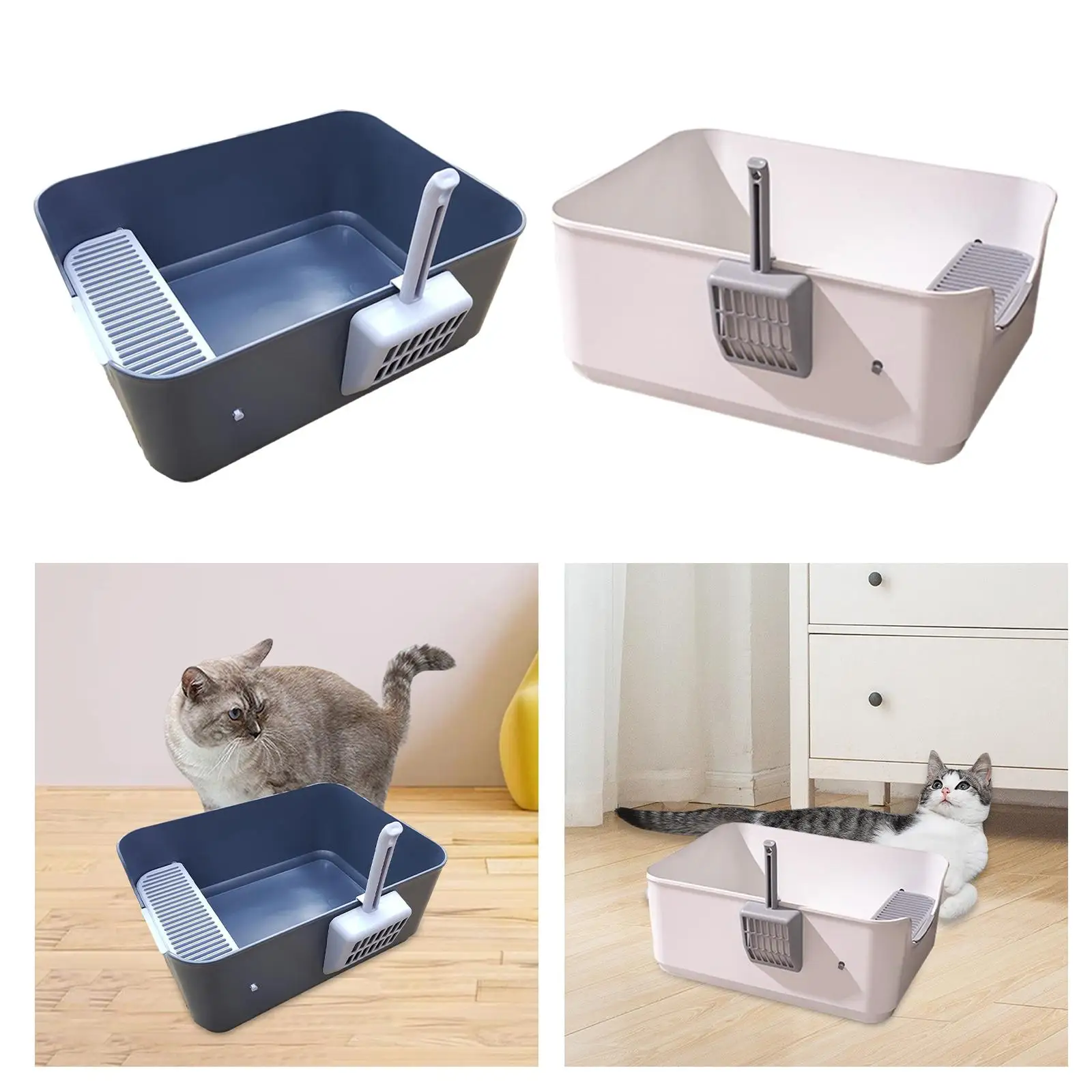 Potty Toilet with High Sides Deep Loo Pets Litter Tray Open Top Cats Litter Box Bedpan for Bunny Hamsters Small and Medium Cats
