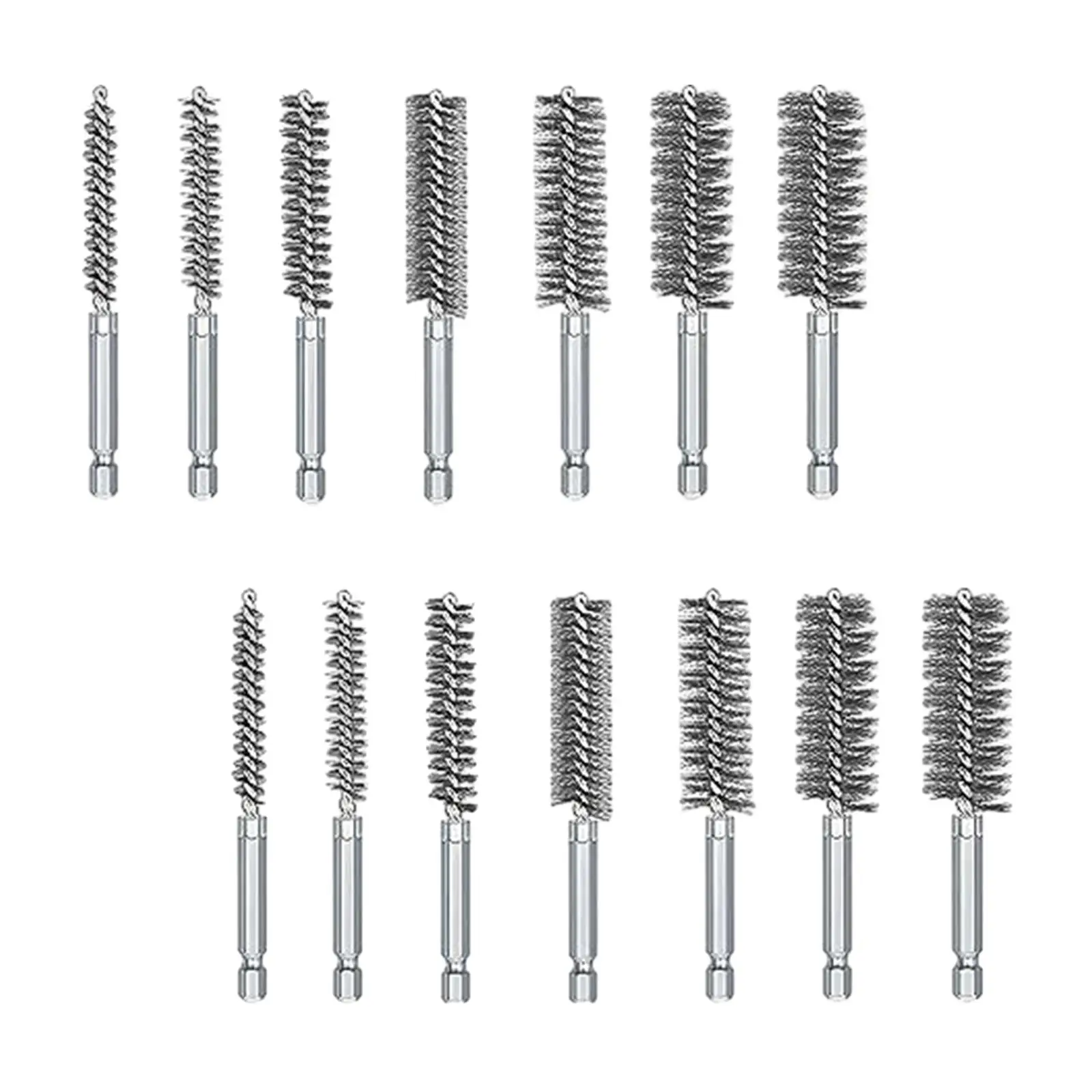 Wire Bore Brush Set Accessories Sturdy Durable 8mm-25mm Different Sizes for Power Drill 1/4 inch Hex Shank Cleaning Wire Brushes