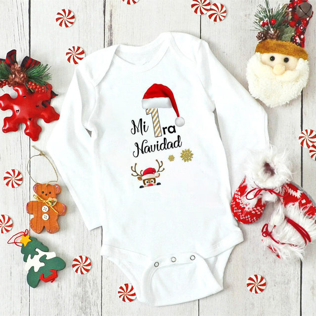 Newborn Baby Girl Christmas Sweater Romper - Santa Baby Bow Embroidery Knit Jumpsuit | My First Christmas Outfit