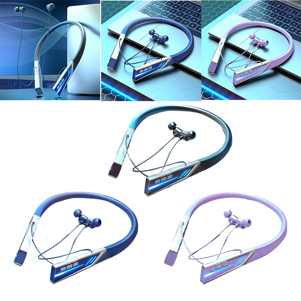 Hanging Neck Headphone Bluetooth 5.2 Built in Mic Voice Assistance Flexible to Wear 15M Transmission for Sports Outdoor Work