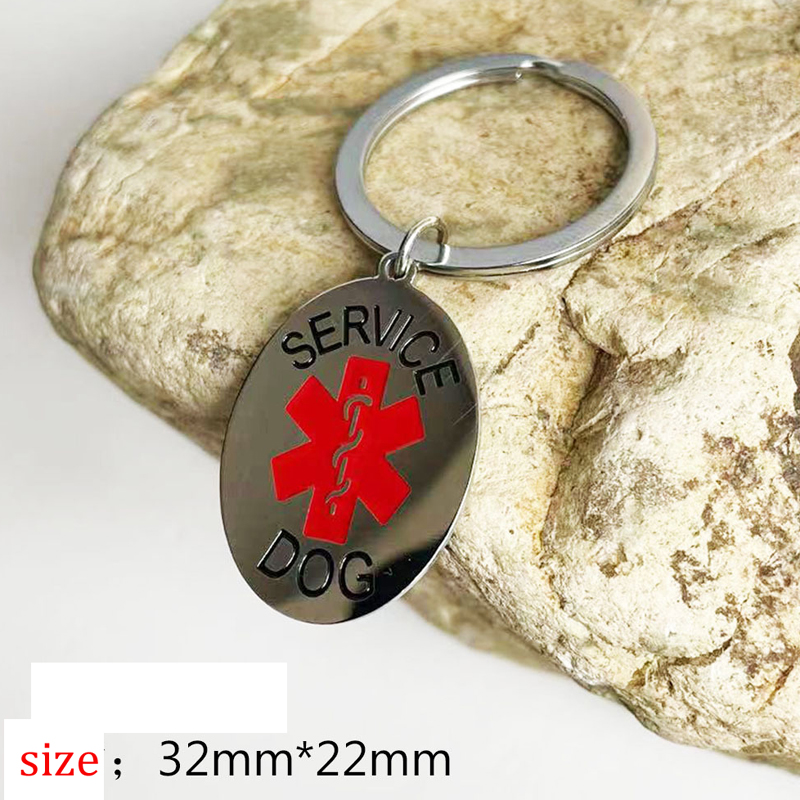 ESA Unterstützung Keychain Service Hund Tag Emotionale Unterstützung Tier mit Rot Medical Alert Symbol 1 zoll Schalter zu Halsbänder und weste Katze – Detail 6