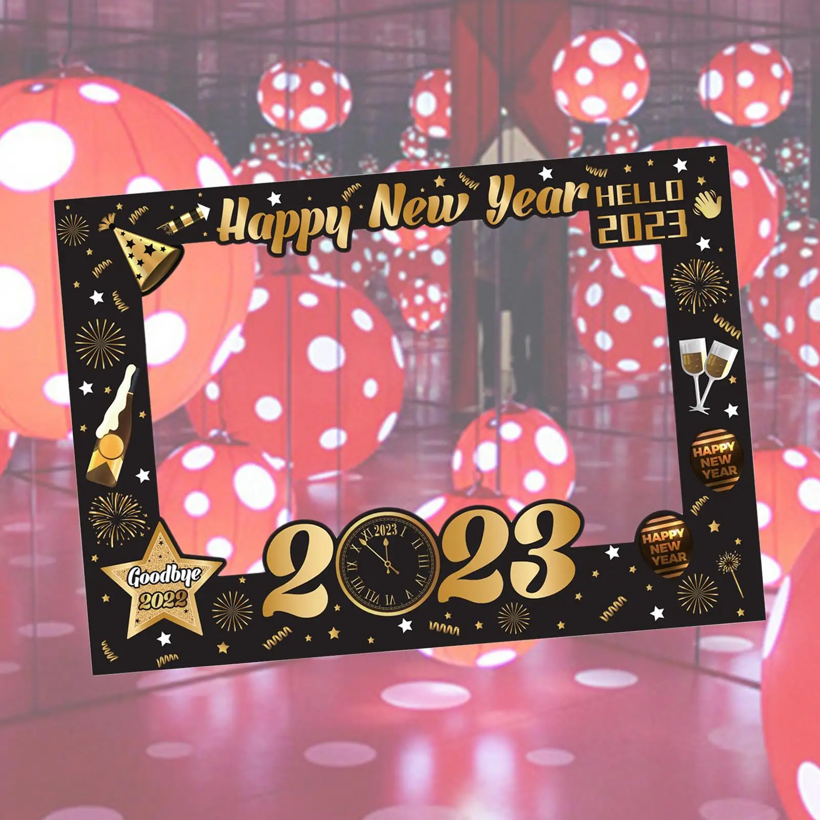 Photobooth Props Picture Frame Decoration Hello 2023 Background for Wedding