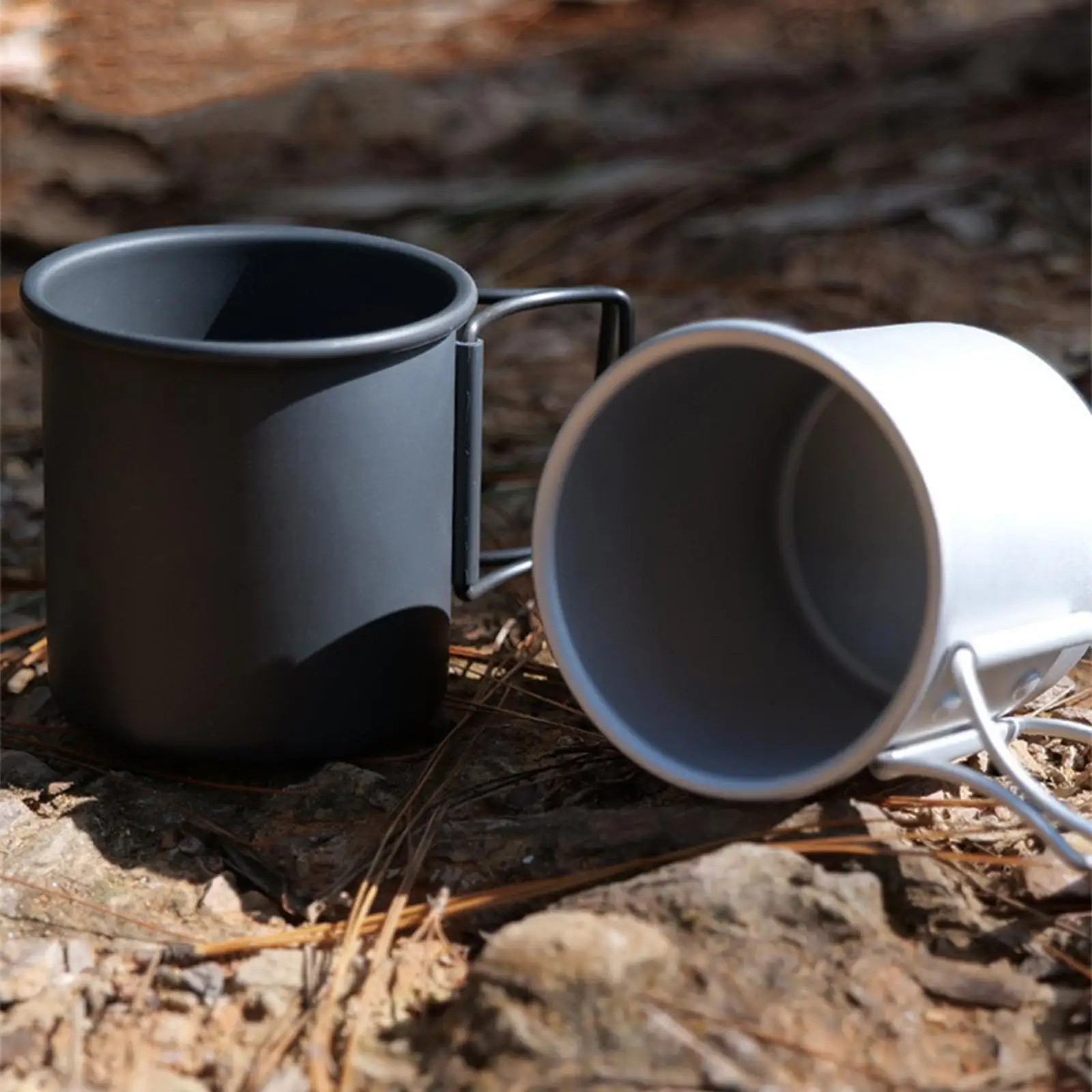 Coffee Mug Camping Cup Foldable Handle 0.3L Portable Easy to Use Alloy Multifunction Water Cup for Touring Trips Hiking Picnic