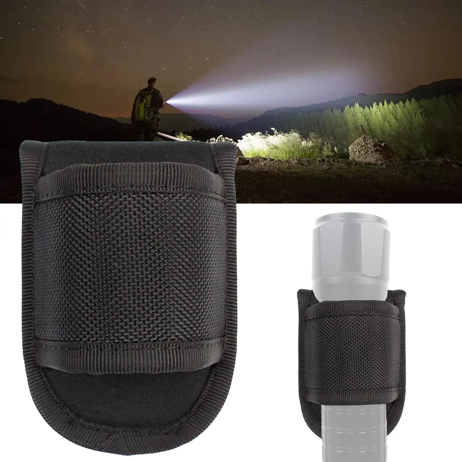 Portable Torch Pouch Holster Flash Light Holders Organizer Open  Storage