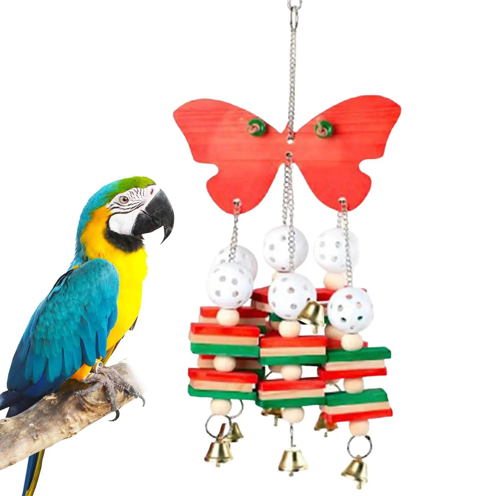 Bird Toy Colorful Decorative Hanging Durable Parrot Chewing Toys for Training Birdcages Decoration Macaws Parakeets Play
