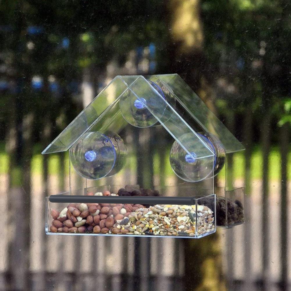 Title 9, 1 Pcs Bird Feeder Acrylic Transparent Window Bi...