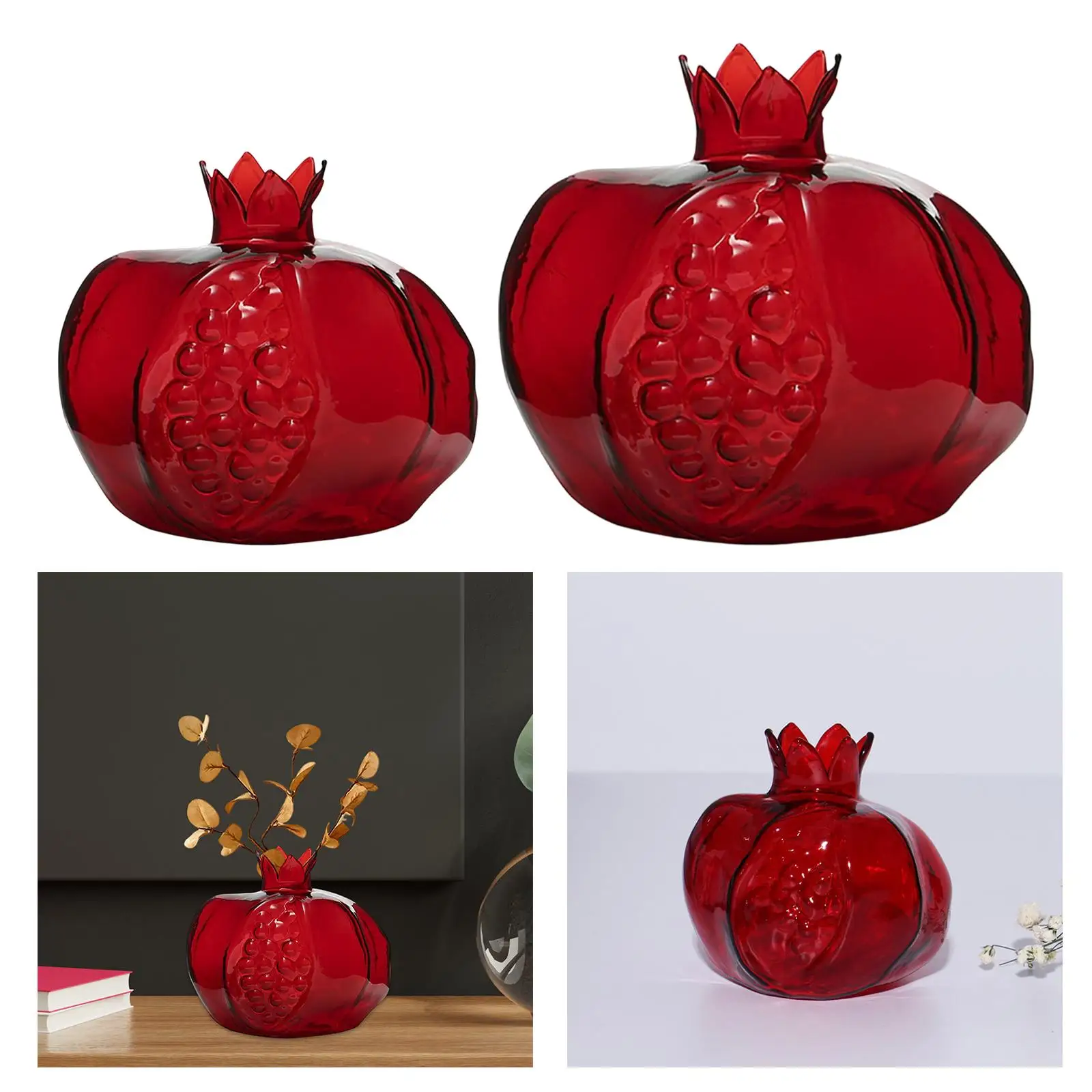 Simple Pomegranate Glass Vase Photo for Desktop Office Ornament