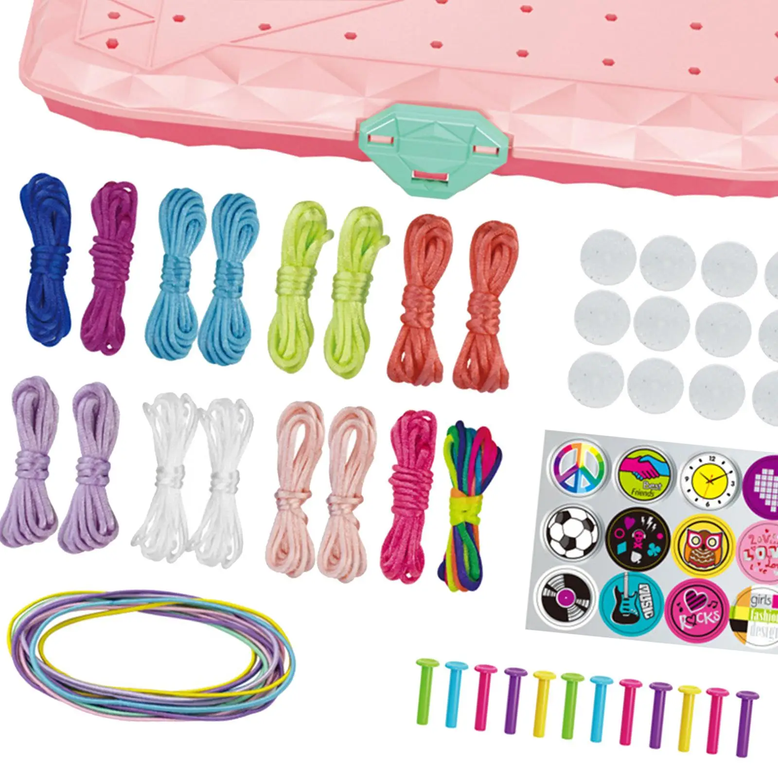 Bracelet Making Kit Elastic Rope Braiding Loom Multicolored Braiding Rope Bracelet Kit Jewelry Kit for Beginners Adults Holidays