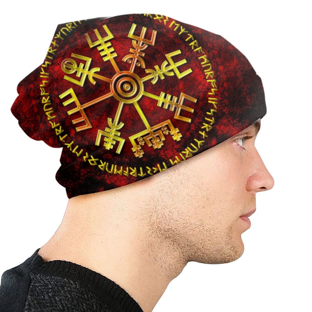 Die In Battle And Go To Valhalla Motorhaube Hüte Coole Strickmütze für Männer Frauen Herbst Winter Warm Viking Odin Skullies Beanies Caps – Detail 34