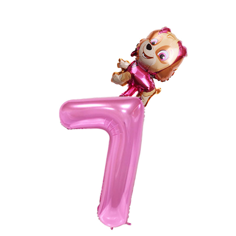 Cartoon Pfote Patrol 32 Zoll Anzahl Folienballons Chase Skye Rubble Kindergeburtstag Party Dekoration Ballon Kinderspielzeug – Detail 8