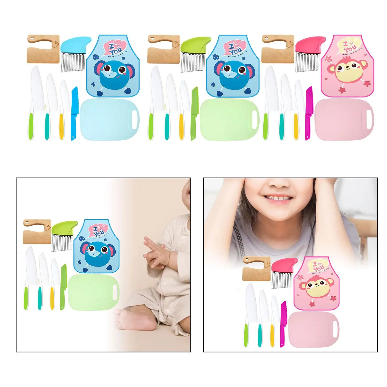 Kitchen Accessories Playset Cutting Board Apron for Children Gifts