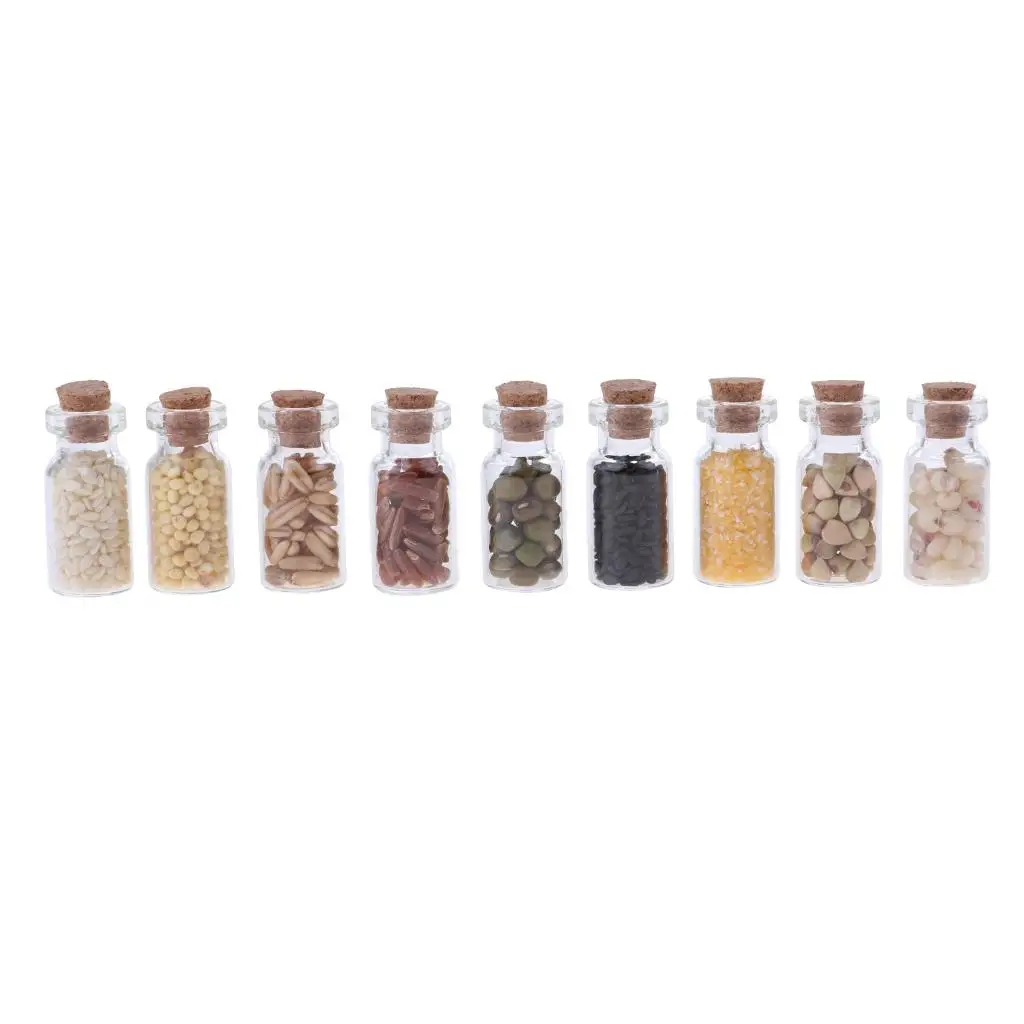 1:12 Scale Dollhouse Mini Glass Jars with Dried  - for Doll House  Room Decoration