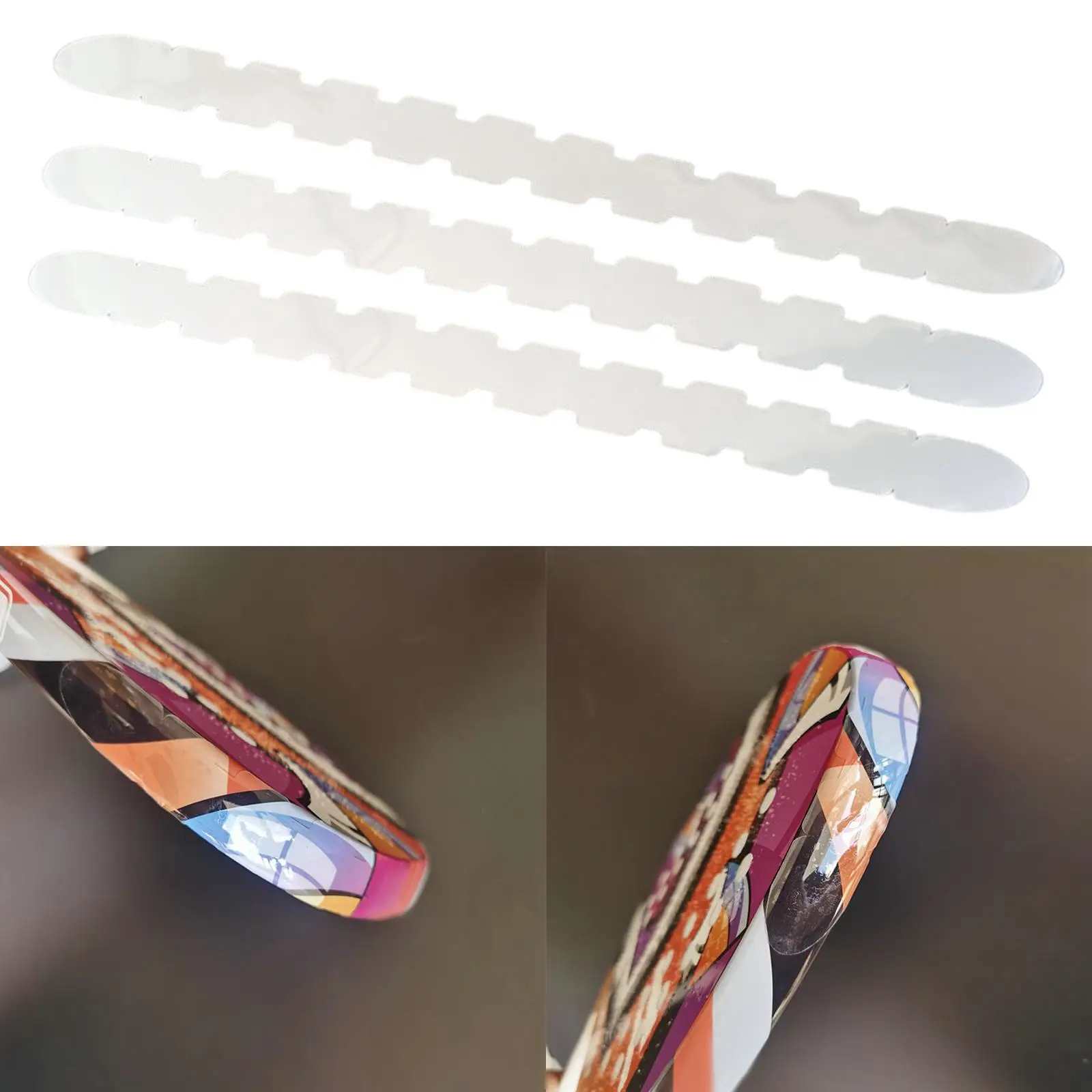 3 Pieces  Racket Edge Protection Tape Self Adhesive Clear Racquet  Sticker