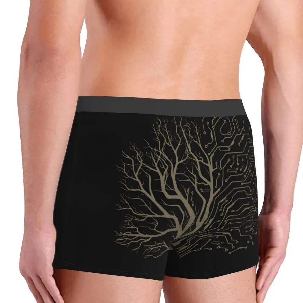 Men Boxer Briefs Shorts Panties Digital Tree Soft Underwear Electronic Circuit Board Chip Engineers Developer Geek Underpants most comfortable mens underwear