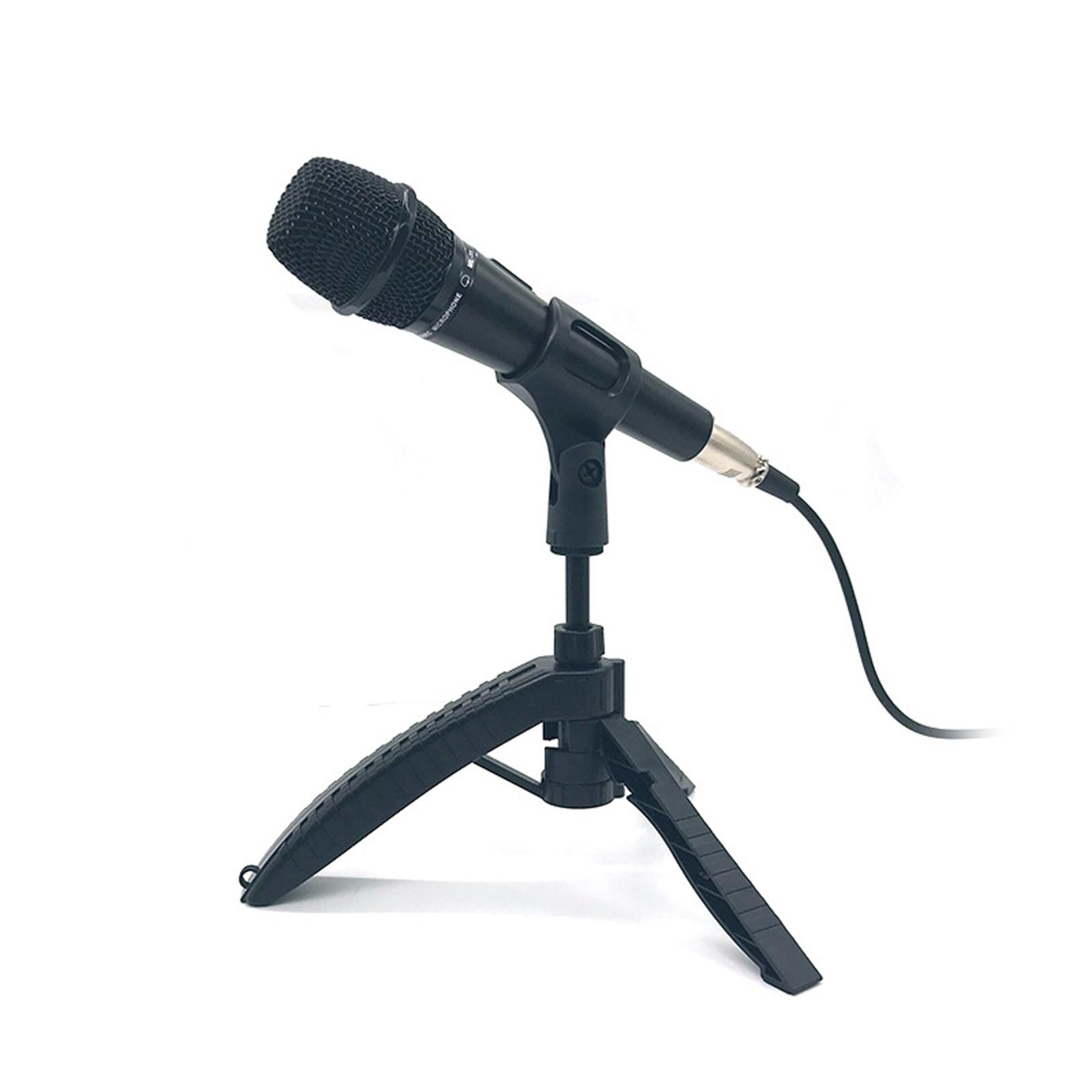 Foldable Mic Stand Holder Condenser Mic Bracket Adjustable Nonslip Desktop Microphone Tripod for Online Chat Screencasts Studio