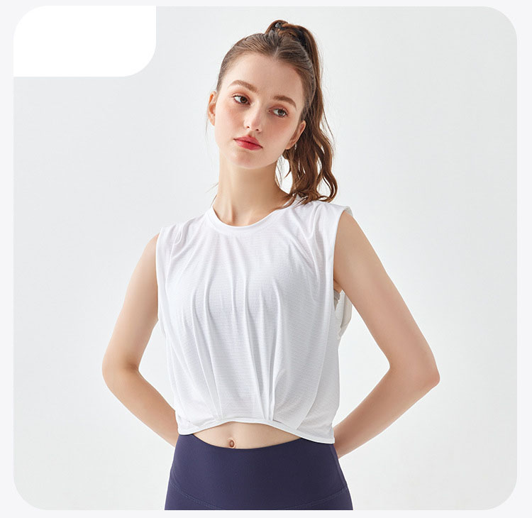 Leichtes Sport-Tanktop für Damen – atmungsaktives, ärmelloses Yoga-Workout-T-Shirt für Fitness – Detail 19