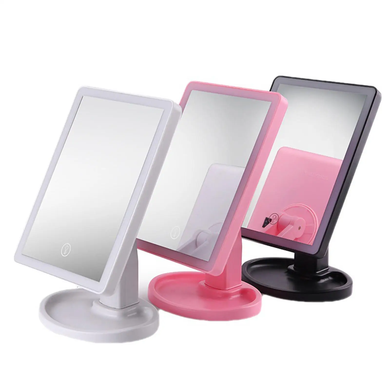 LED Makeup Mirror Touch Cosmetic Mirror Rotatable for Vanity Desk