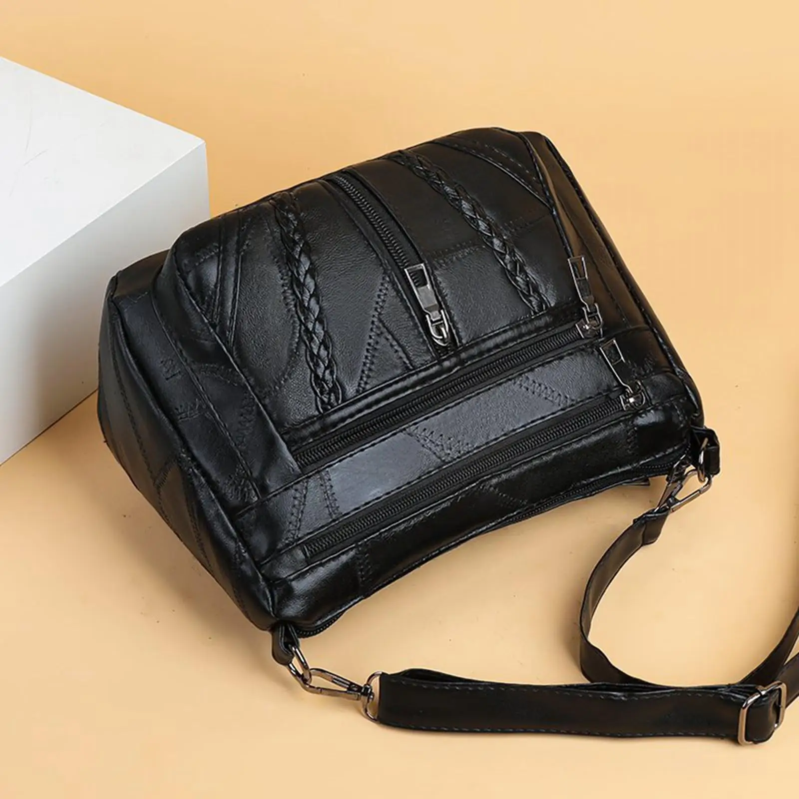 Soft PU Leather Shoulder Bag Shopping Bag Big Capacity Casual Handbag Purse