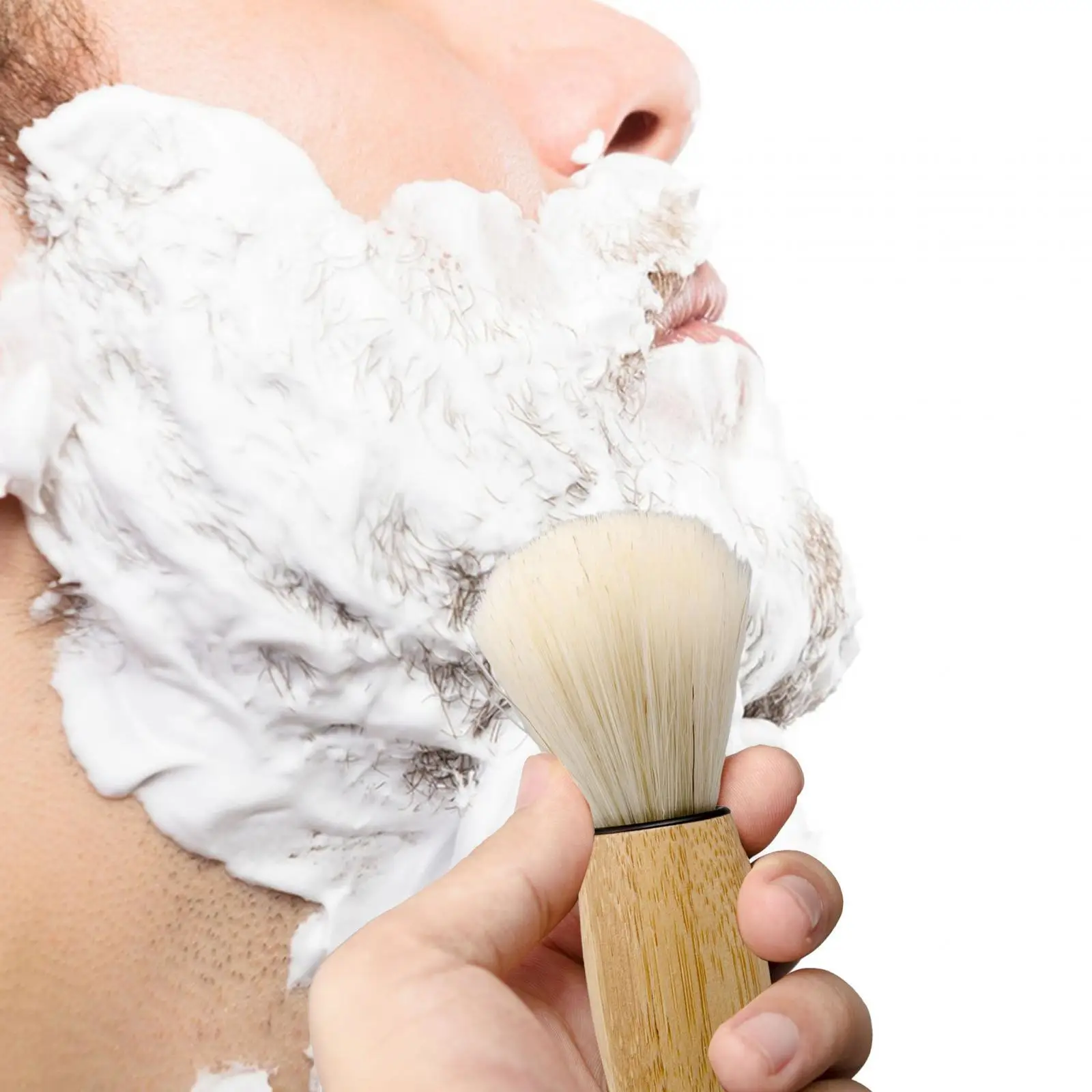 Men`s Shaving Brush Professional Wet Shave Soft Wood Handle Facial Beard Cleaning Hair Salon Shave Brush for Dad Men Boyfriend