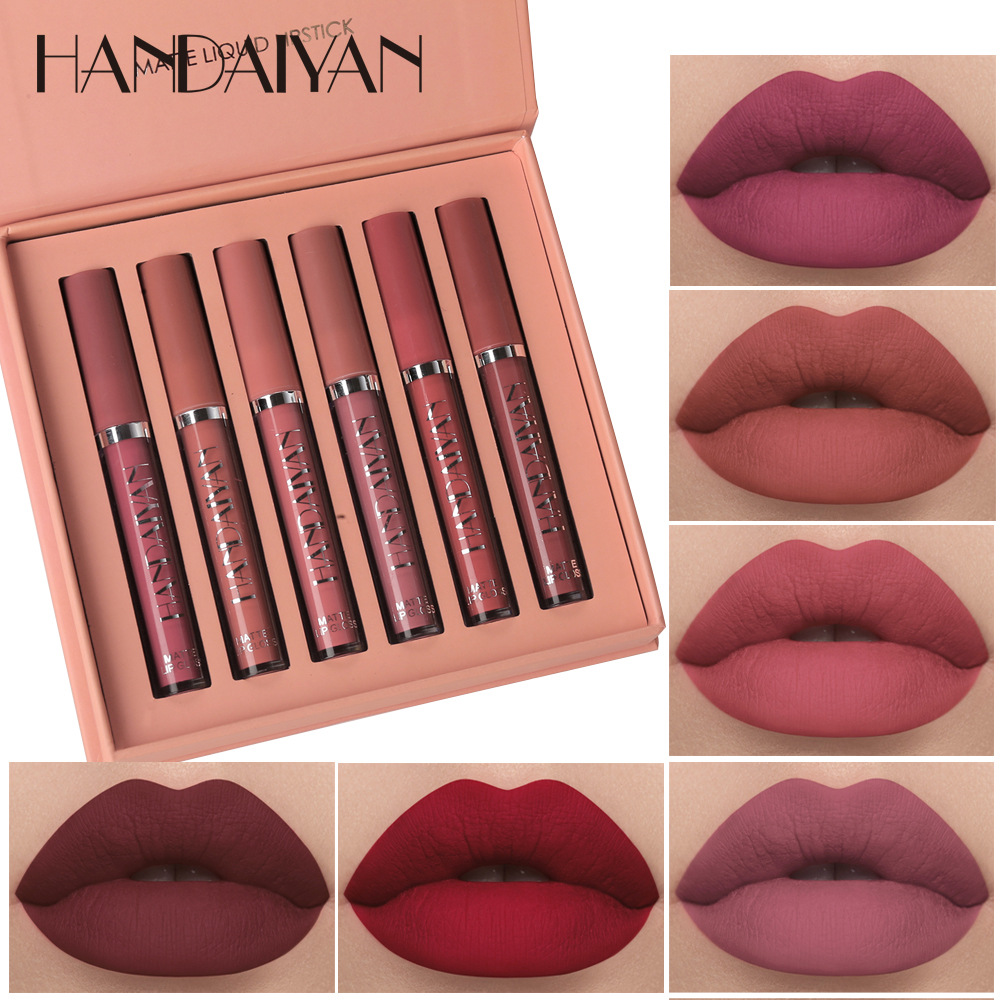 Best of HANDAIYAN 6Pcs Liquid Velvet Matte Lip Gloss Red Lipstick Nude Makeup Women Long Lasting Waterproof Beauty Cosmetics Reviews & Tips