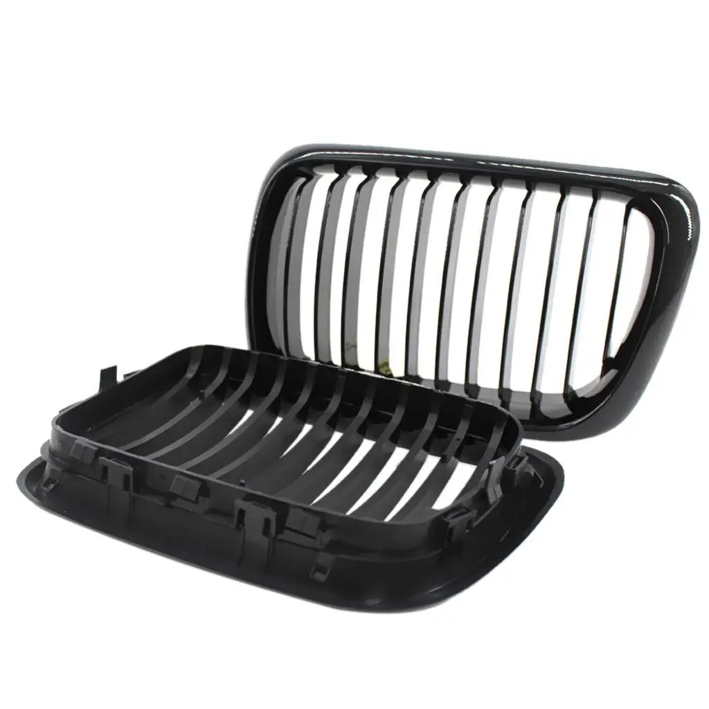 Pair Gloss Black Front Kidney Grilles Grill for E36 97-99