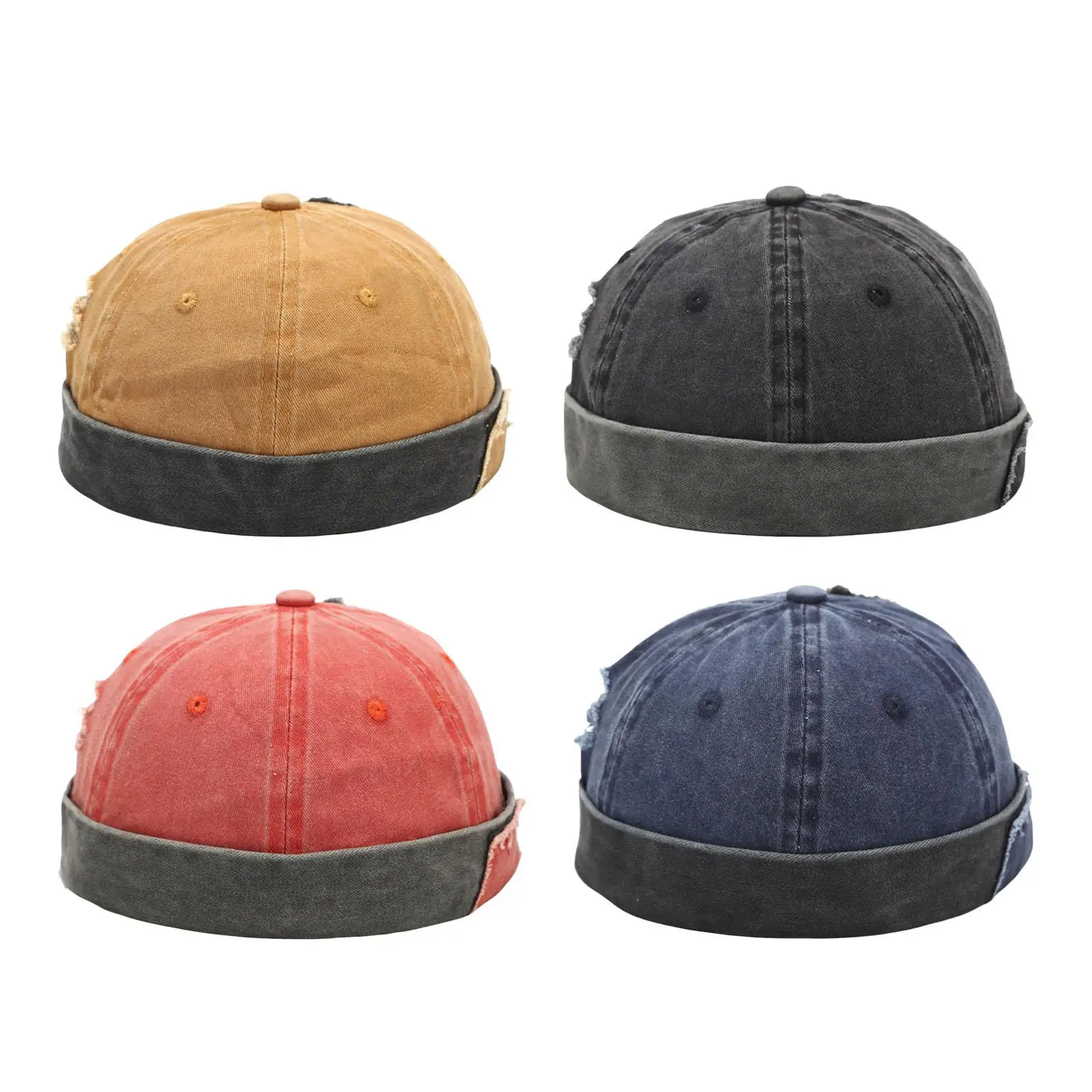 Brimless Hat Street Style Skull Caps Adjustable Casual for Worker Sailor Fisherman