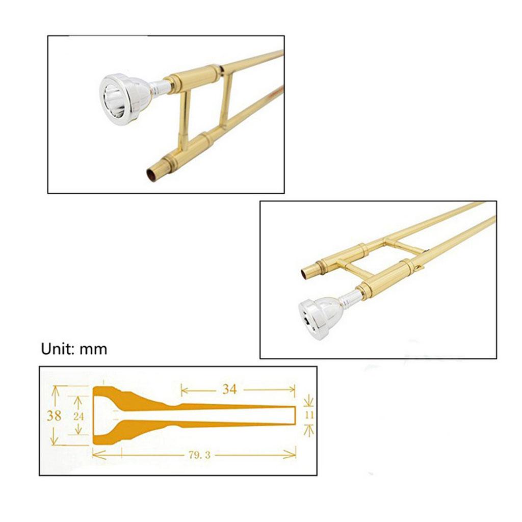 Plated Trombone Mouthpiece for Practice 79.3 Mm